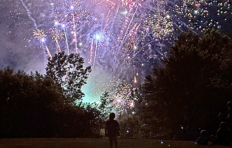Fireworks display at Pine Crest Campground